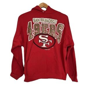 VTG San Francisco 49ers Red Hoodie Sweatshirt Russell USA 90s 1992 Large